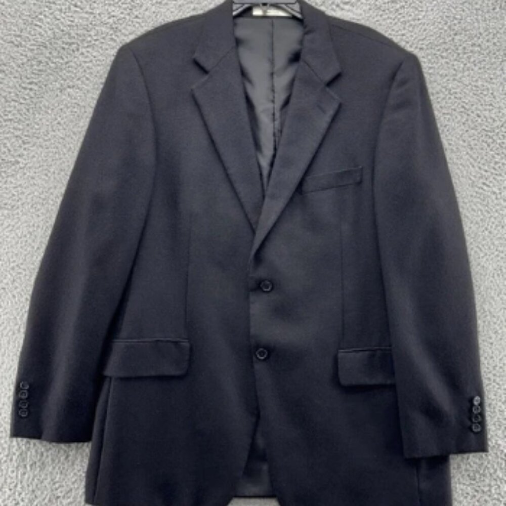 John W Nordstrom x Loro Piana Black 100% Cashmere 2-Btn Blazer Jacket 44L‎